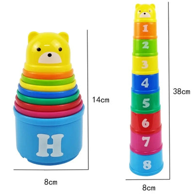 Tasses à Empiler - 8 Pièces Multicolores - Jouet Éducatif pour Enfants