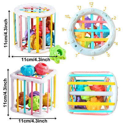Jeu de tri de blocs colorées avec Bandes élastiques pour bébé