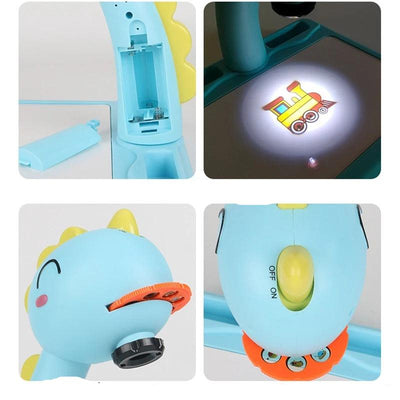 Projecteur de Table pour Enfants - Jouet Éducatif avec Projection LED et Table de Dessin