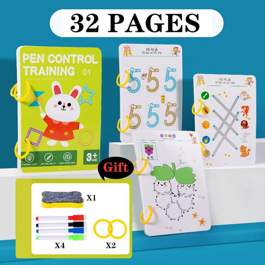 Cahier de Pratique Magique Réutilisable pour Enfants – Méthode Montessori