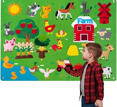 Tableau en Feutre Montessori - Jouets d'Éveil et d'Apprentissage Interactifs pour Enfants