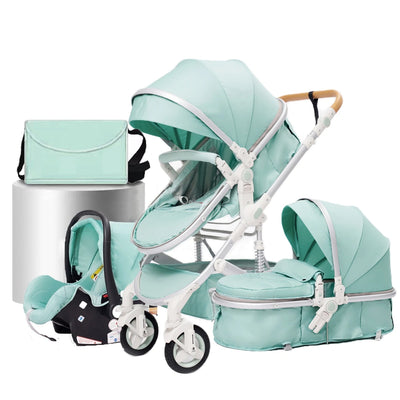 Poussette Bébé Trio 3 en 1 Premium - Poussette, Landau et Siège Auto