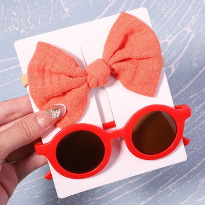 Lunettes de soleil rondes vintage+Bandes Élastiques
