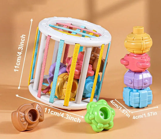 Jeu de tri de blocs colorées avec Bandes élastiques pour bébé