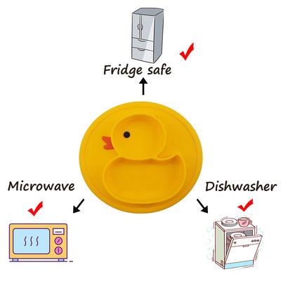Assiette canard en silicone antidérapant - 9mois et moi
