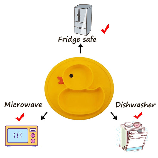Assiette canard en silicone antidérapant - 9mois et moi