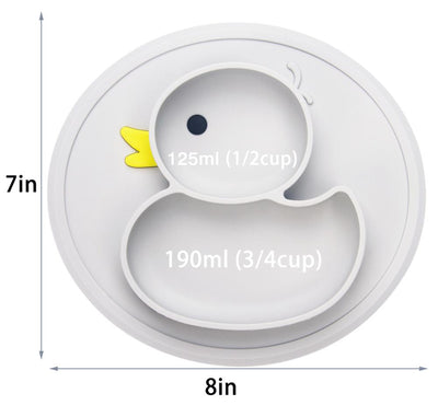 Assiette canard en silicone antidérapant - 9mois et moi