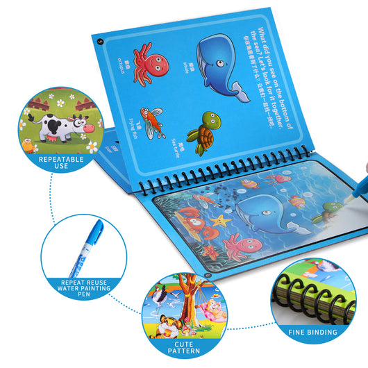 Cahier de coloriage à l'eau avec crayon magique