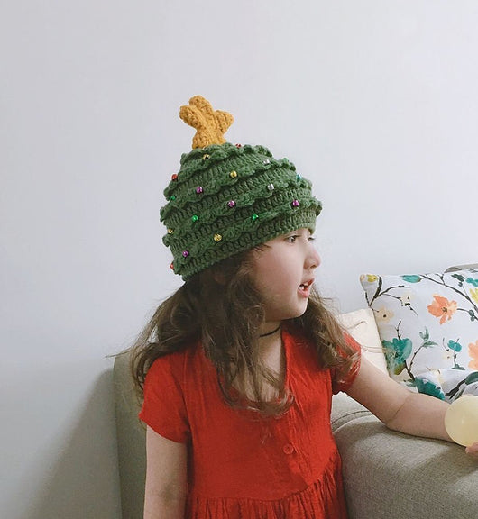 Bonnet au crochet arbre de noël