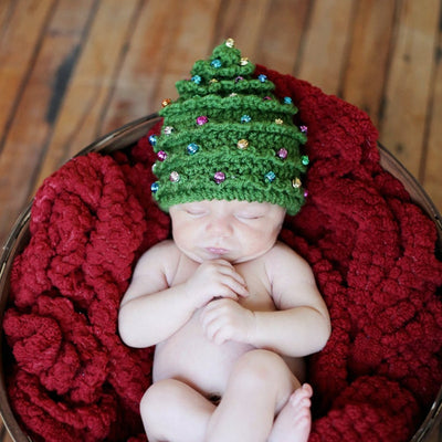 Bonnet au crochet arbre de noël