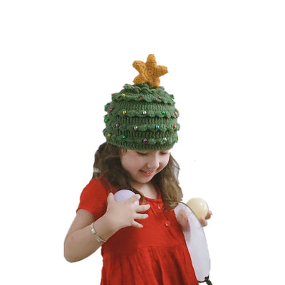 Bonnet au crochet arbre de noël