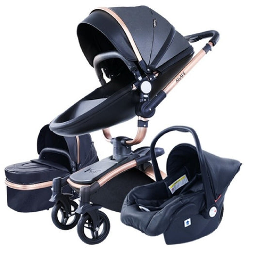 Poussette bébé trio 3 en 1 en cuir dernière génération - Poussette, Landau et Siège Auto