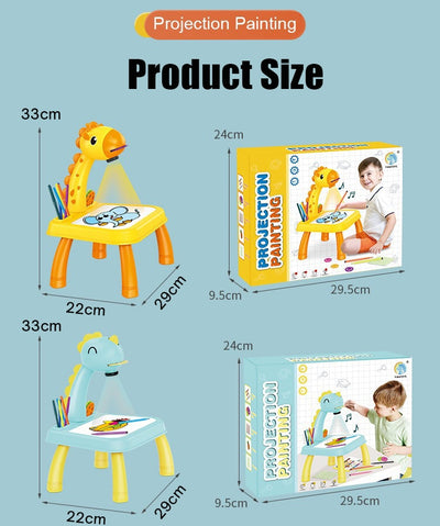 Planche à dessin avec projecteur LED pour enfants