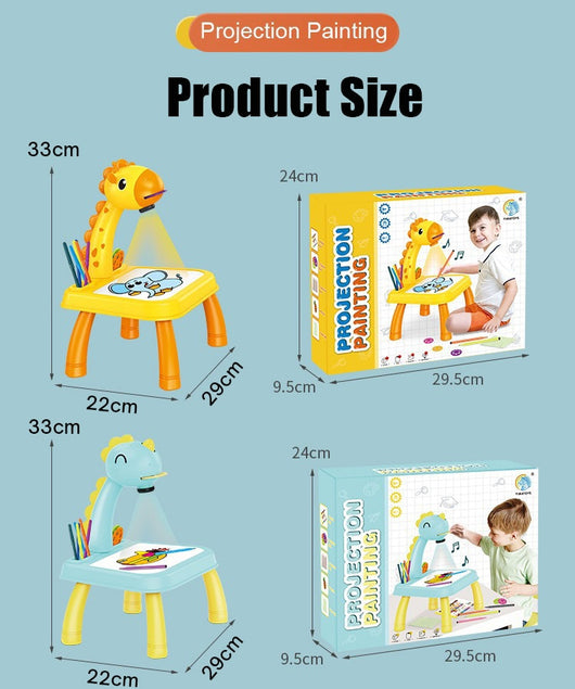 Planche à dessin avec projecteur LED pour enfants