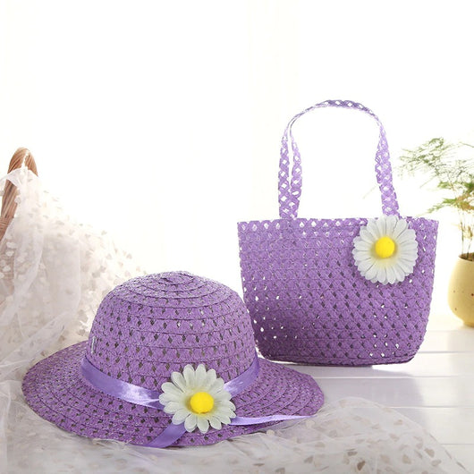 Chapeau d'été avec sac à main pour enfants