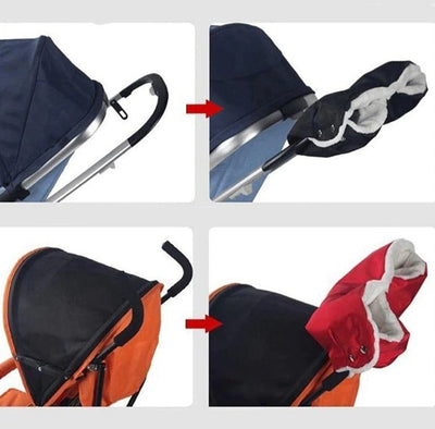 Gants de poussette chauds en fourrure polaire