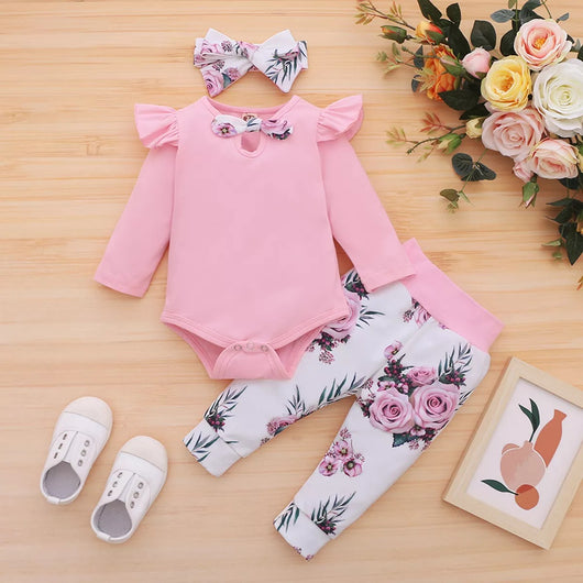 Ensemble imprimé 3pcs pour bébé fille