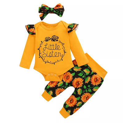 Ensemble imprimé 3pcs pour bébé fille