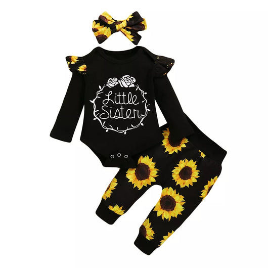 Ensemble imprimé 3pcs pour bébé fille