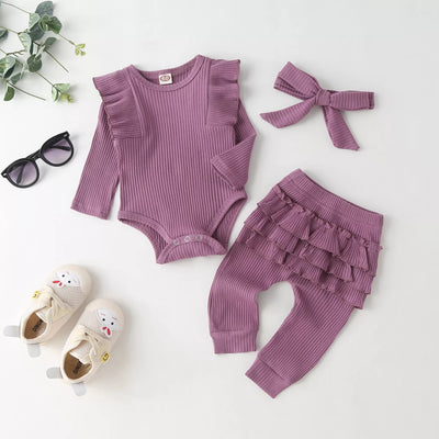 Ensemble imprimé 3pcs pour bébé fille