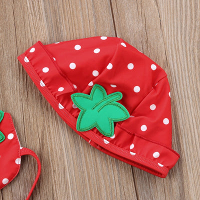 Maillot de bain fraise bébé fille 3Pcs