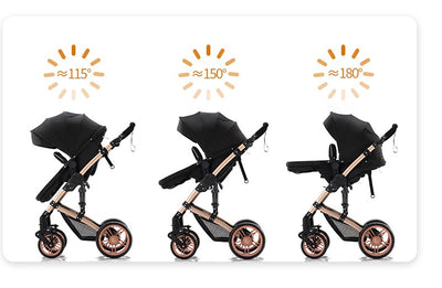 Poussette 3 en 1 pour Bébé Haute Qaulité