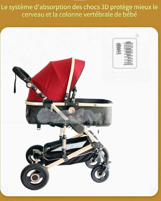 Poussette Bébé Trio 3 en 1 Premium - Poussette, Landau et Siège Auto