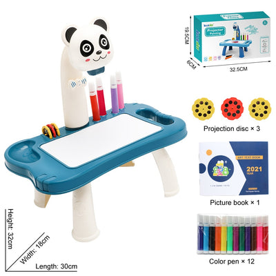 Planche à dessin avec projecteur LED pour enfants